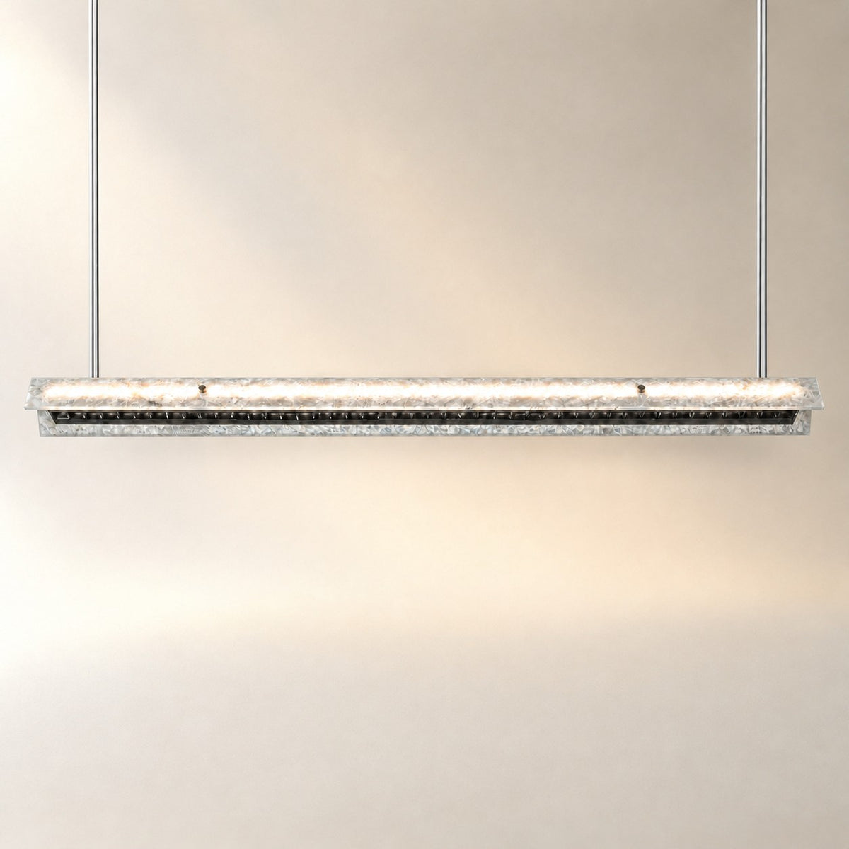 Modern Slim Luxury stone Linear LED Pendant Light