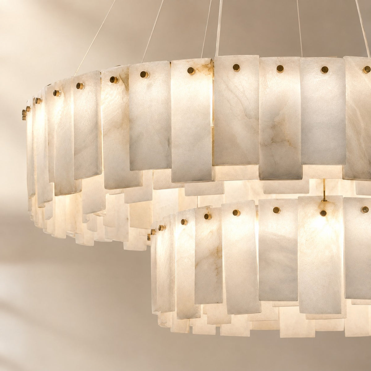 Modern Two-Tier Circular Pendant Chandelier