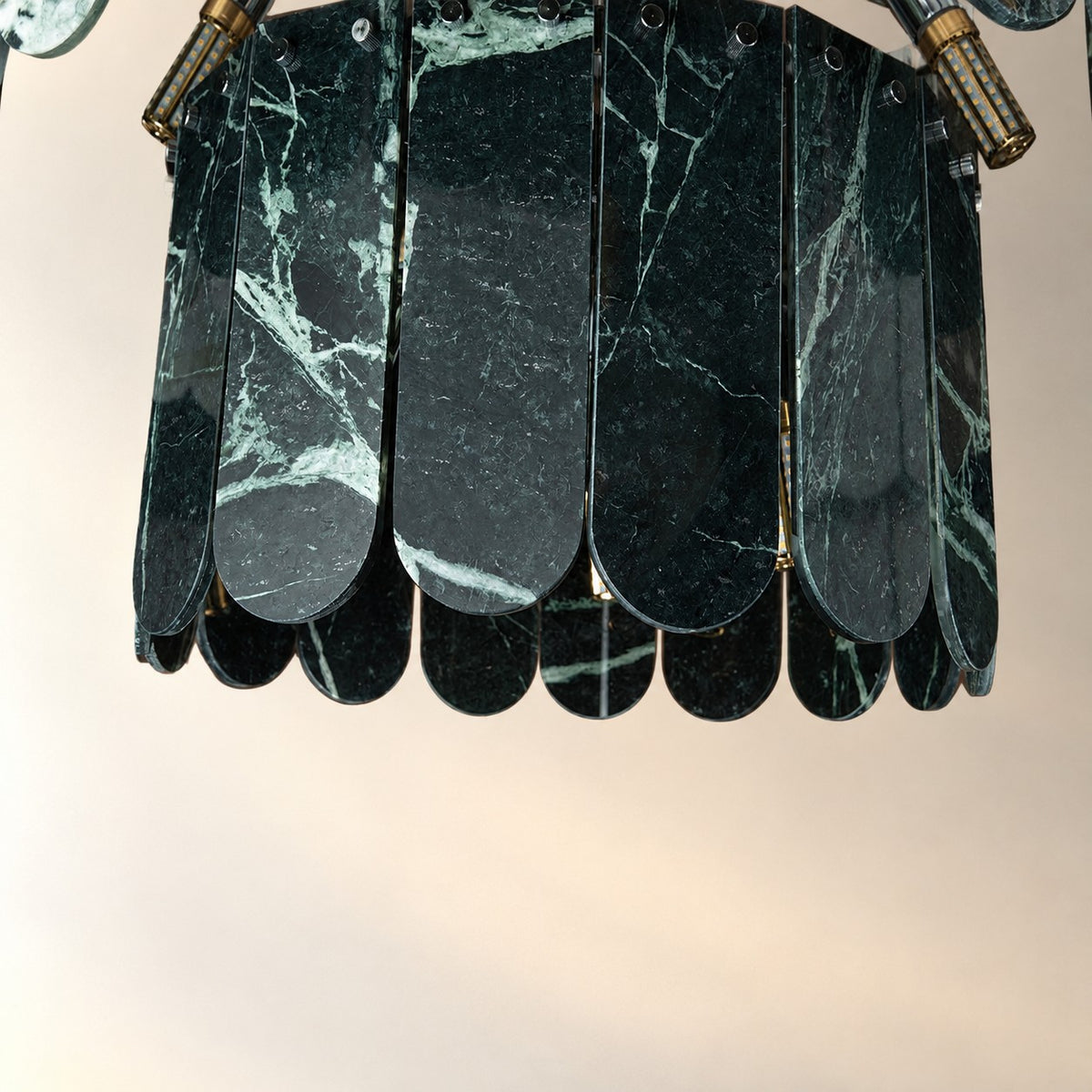 Modern Two-Tier Prada Green Luxury stone Chandelier