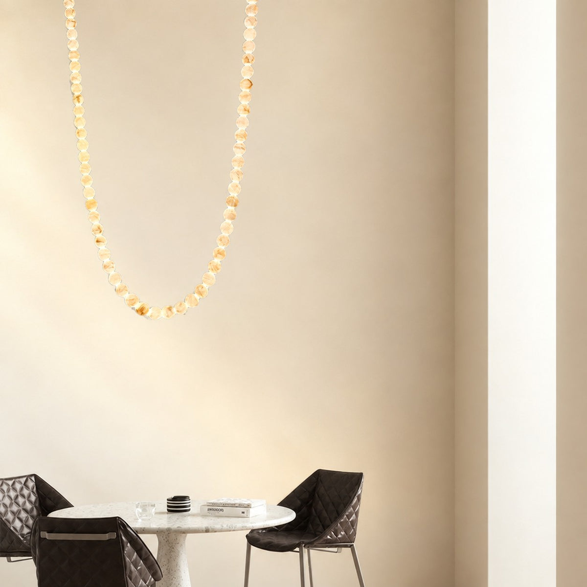 Natural Alabaster Globes Beads Chandelier