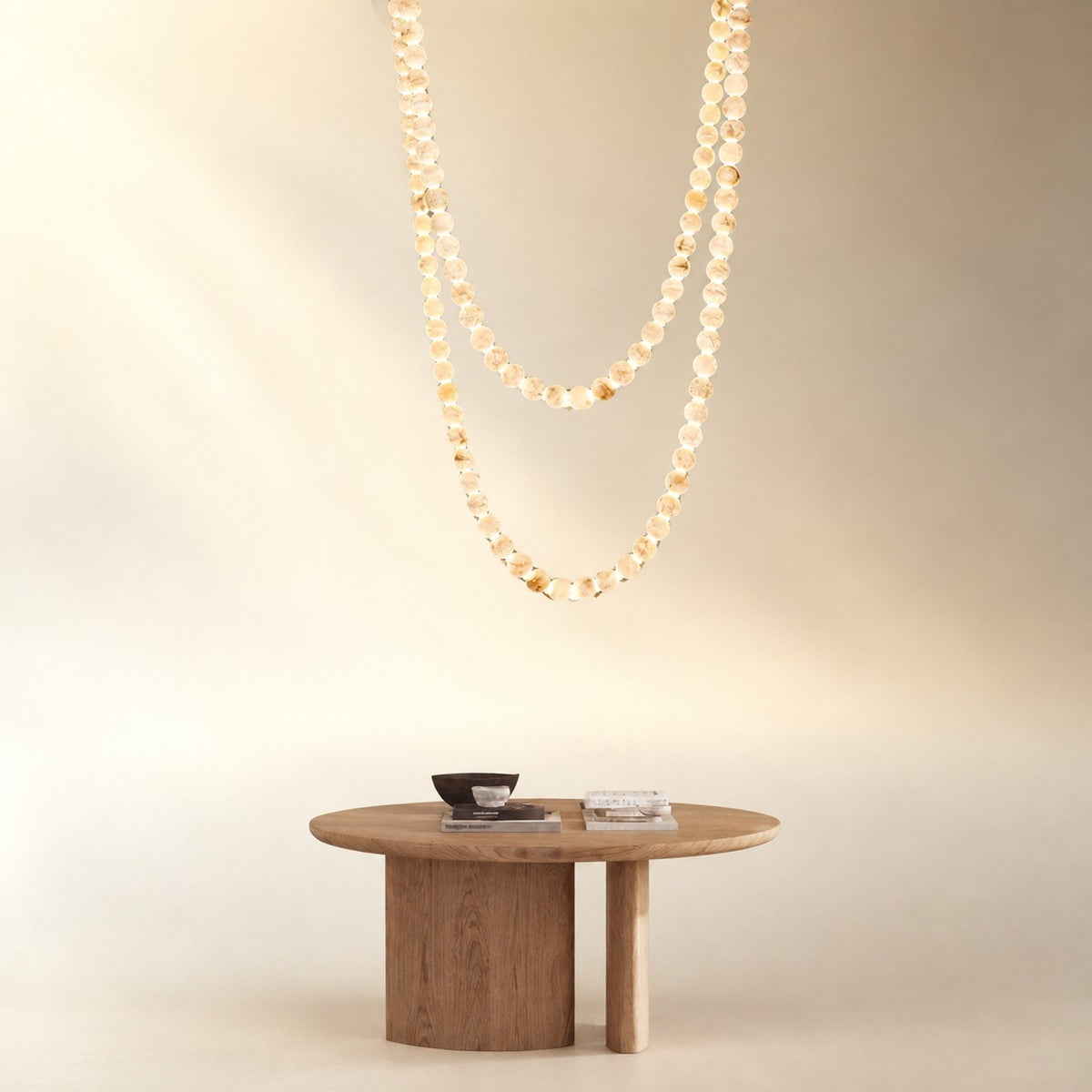 Natural Alabaster Globes Beads Chandelier