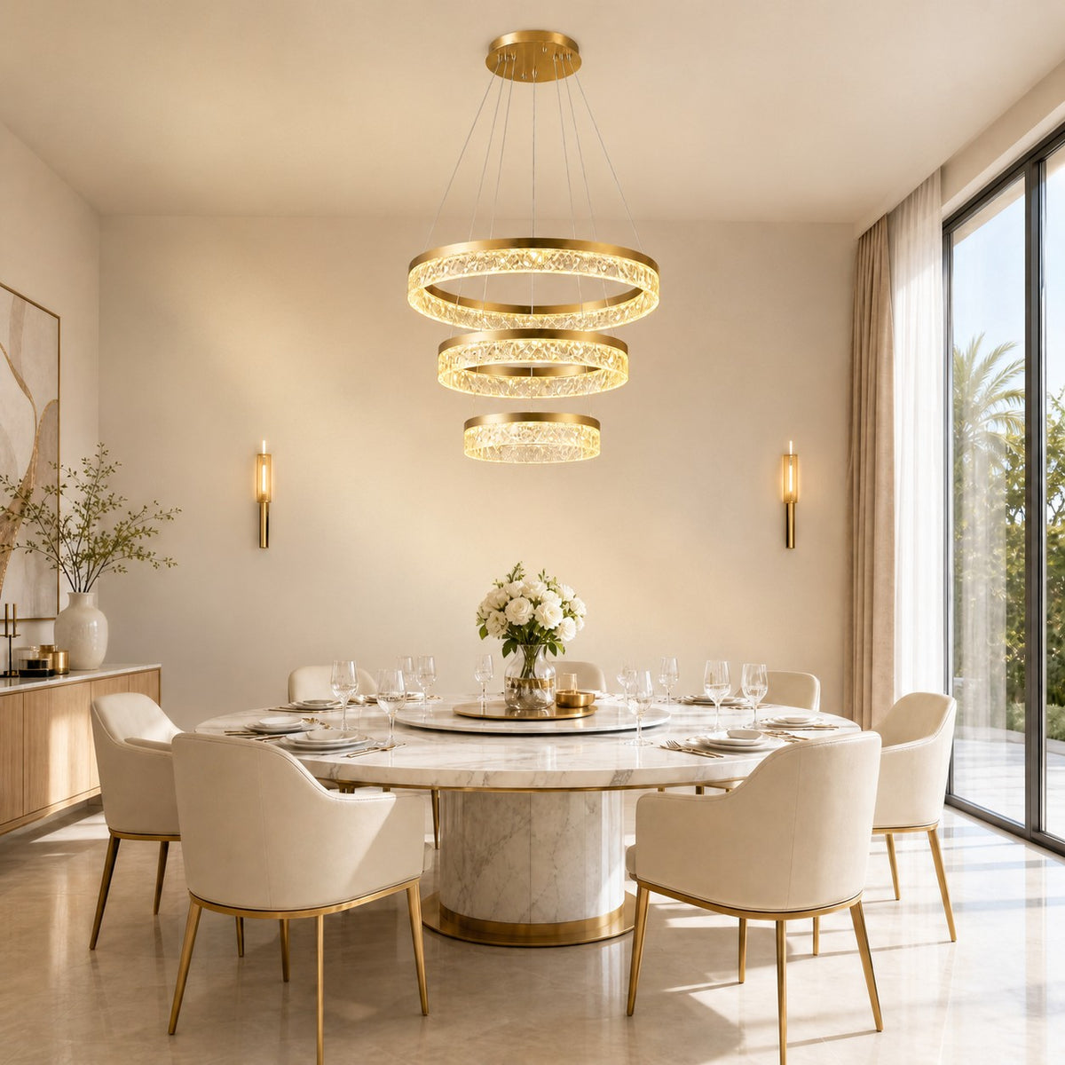 Ocean Star Modern Sculptural Ring Chandelier