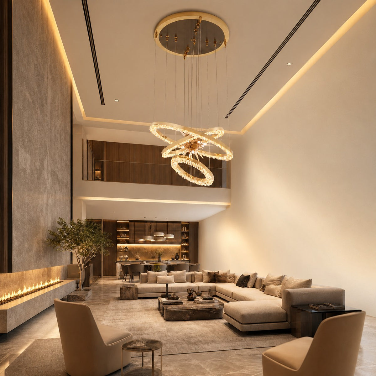 Octagonal Halo Chandelier
