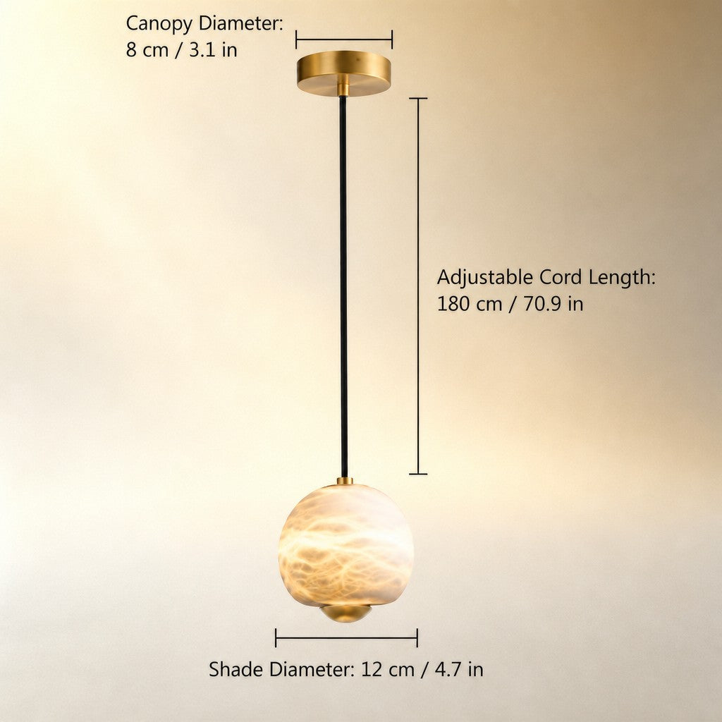 Orbelle Alabaster Globe Pendant Light