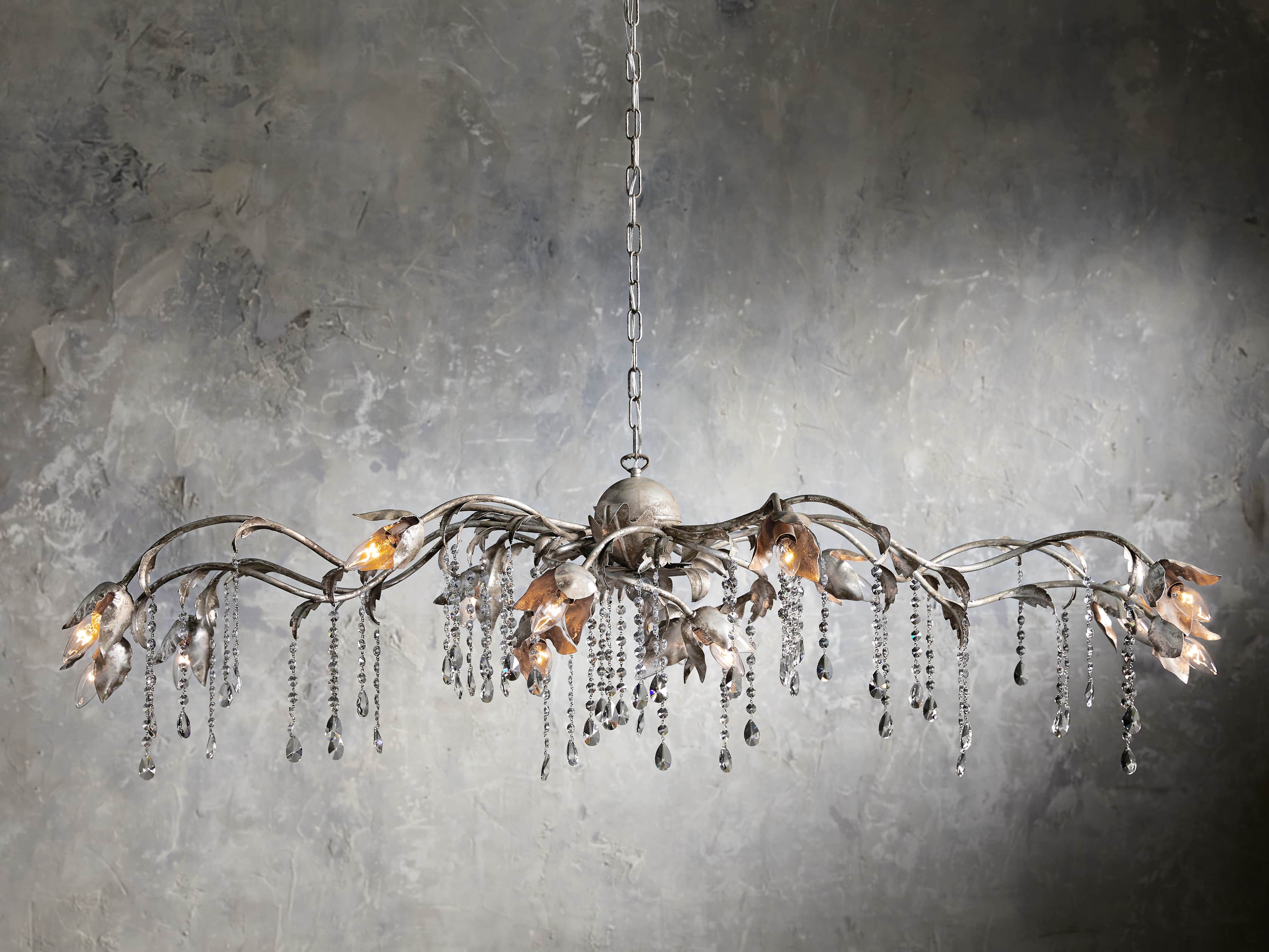 Gothic Viticcio Rectangular Chandelier 61" 71'' - Silver