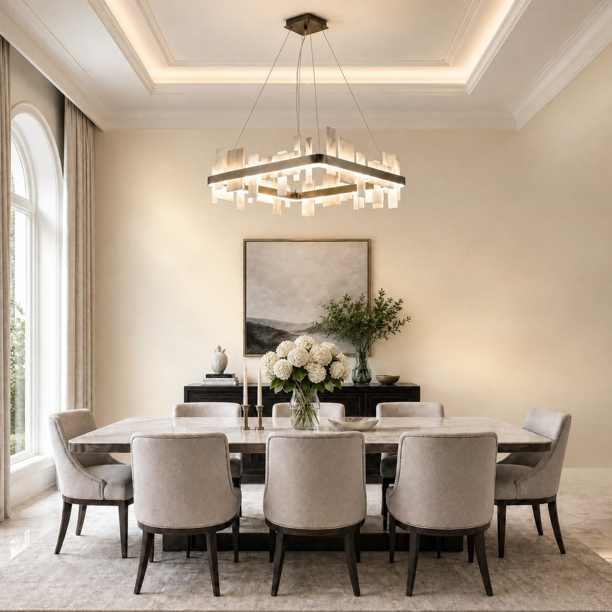 Orior Natural Stone Chandelier 31"