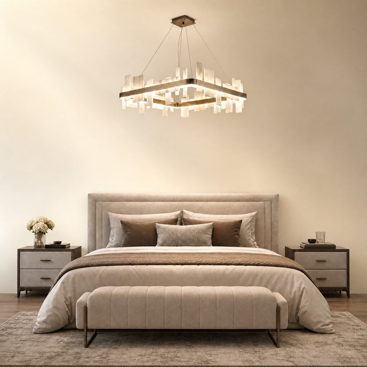 Orior Natural Stone Chandelier 31"