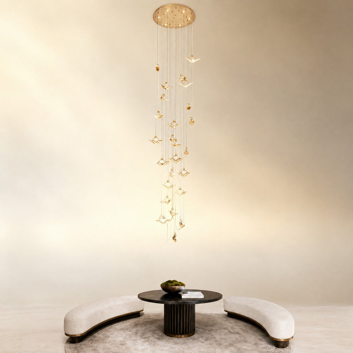 Orvan Cascading Handmade Glass Chandelier