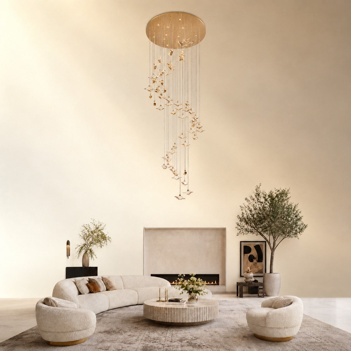 Orvan Cascading Handmade Glass Chandelier