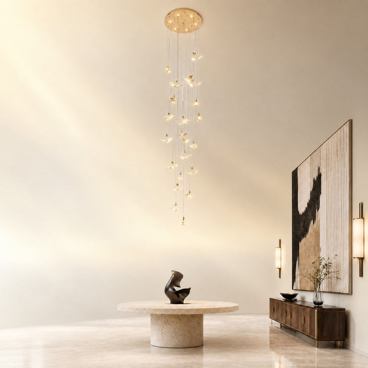 Orvan Cascading Handmade Glass Chandelier