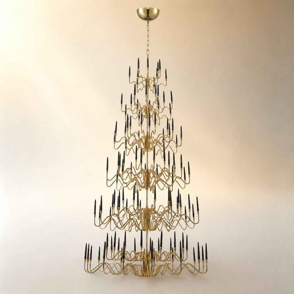 Orvin Cascading Large Handmade Glass Chandelier 63"