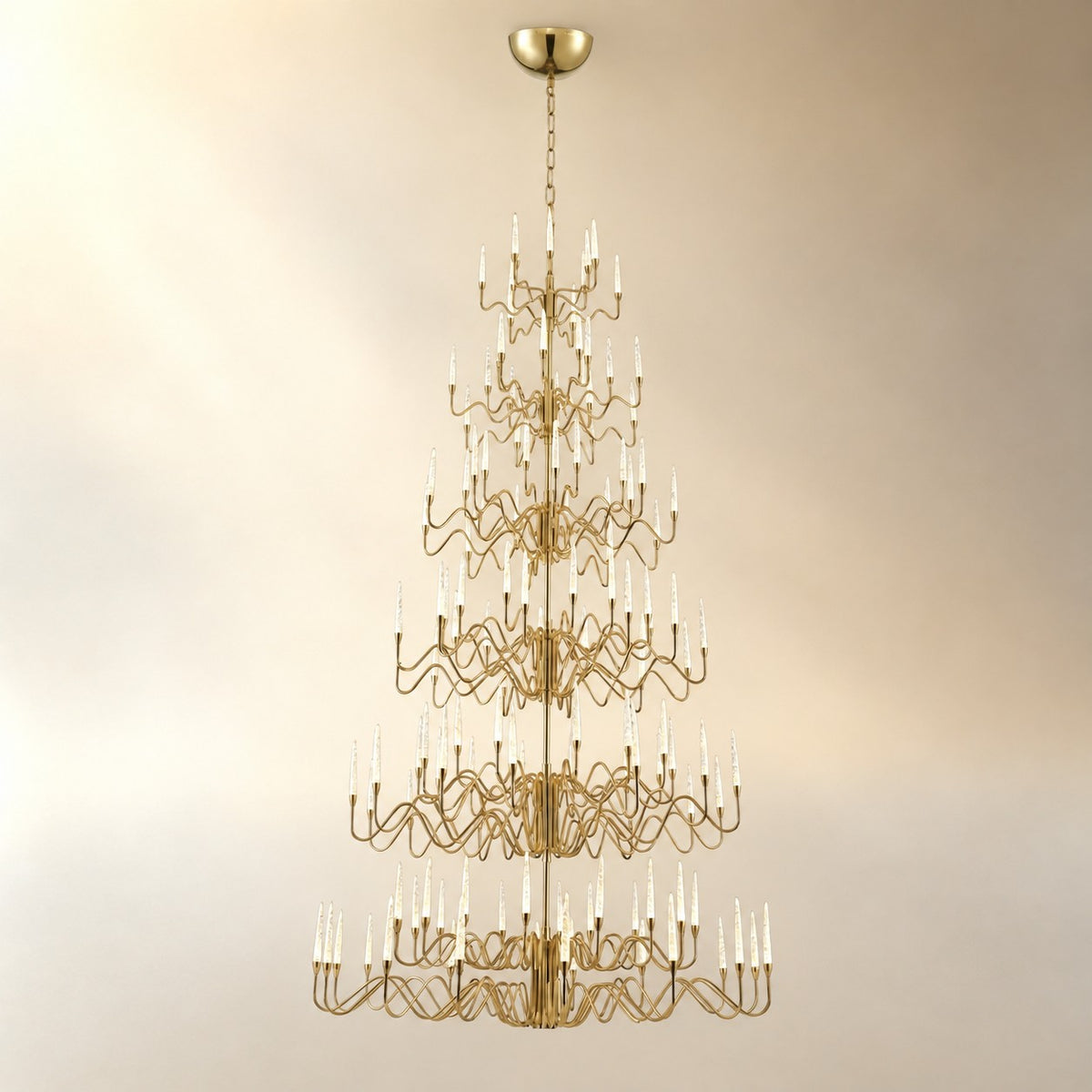 Orvin Cascading Large Handmade Glass Chandelier 63"