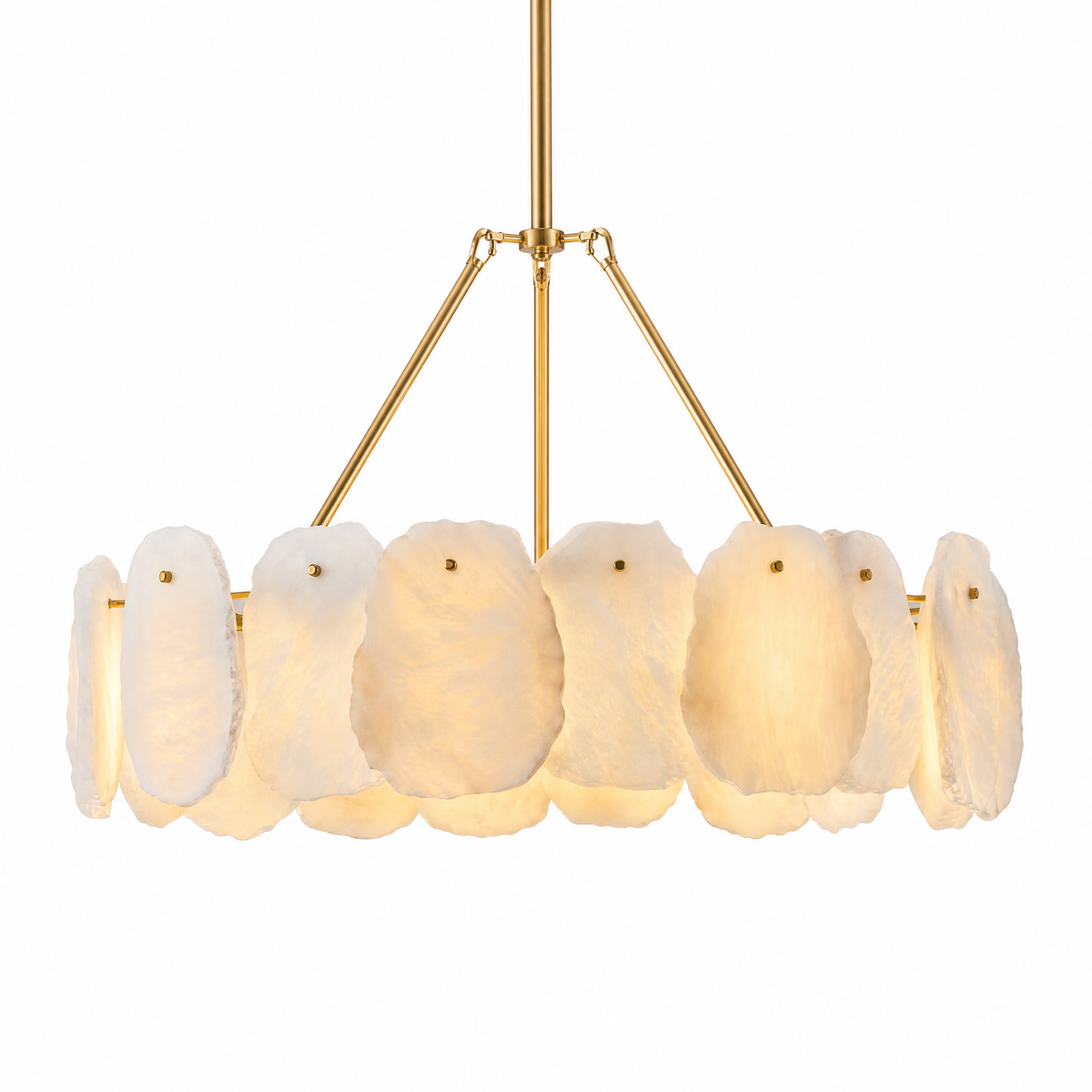 24" Alabaster Round Chandelier