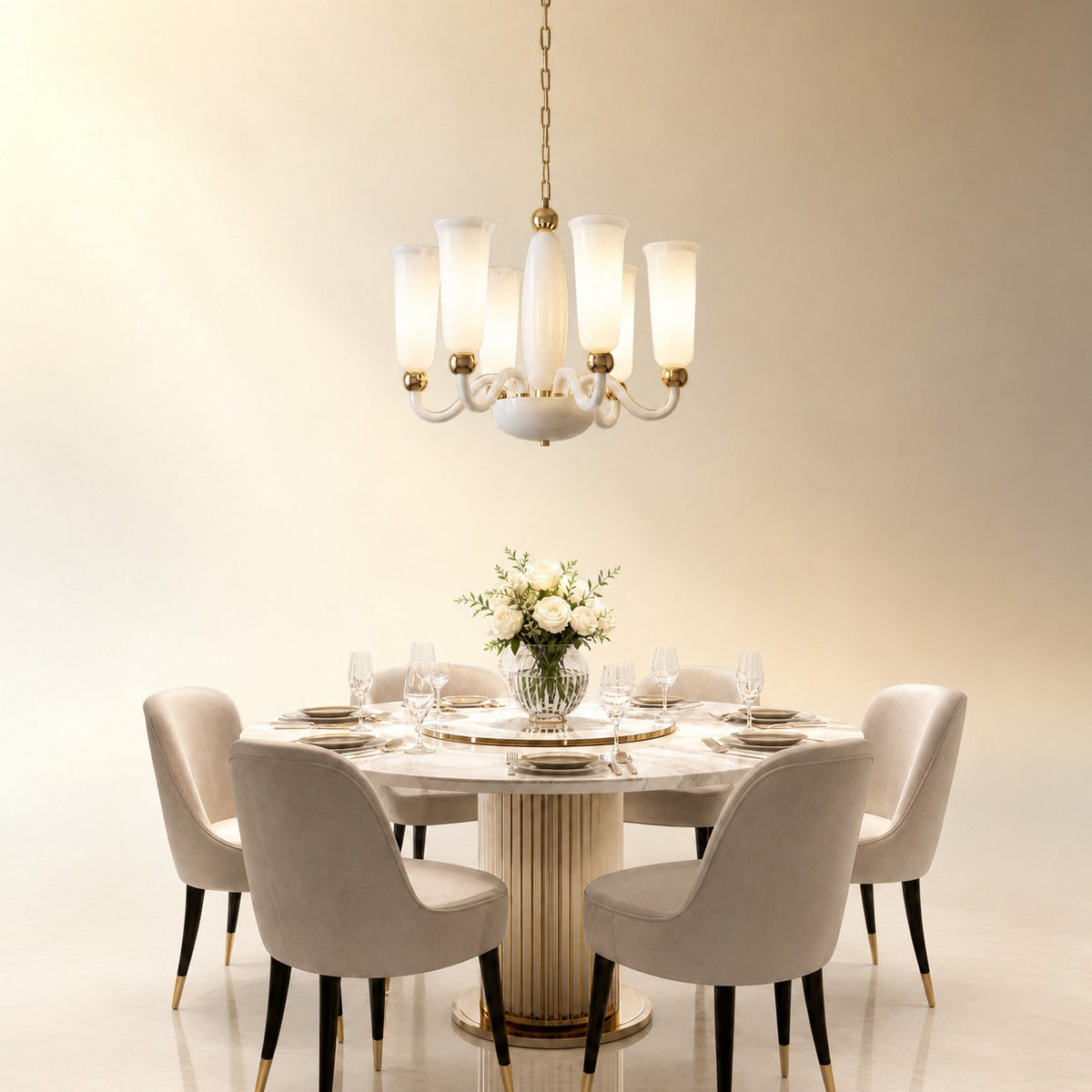 Paevan Modern Glass Pendant Light 24"
