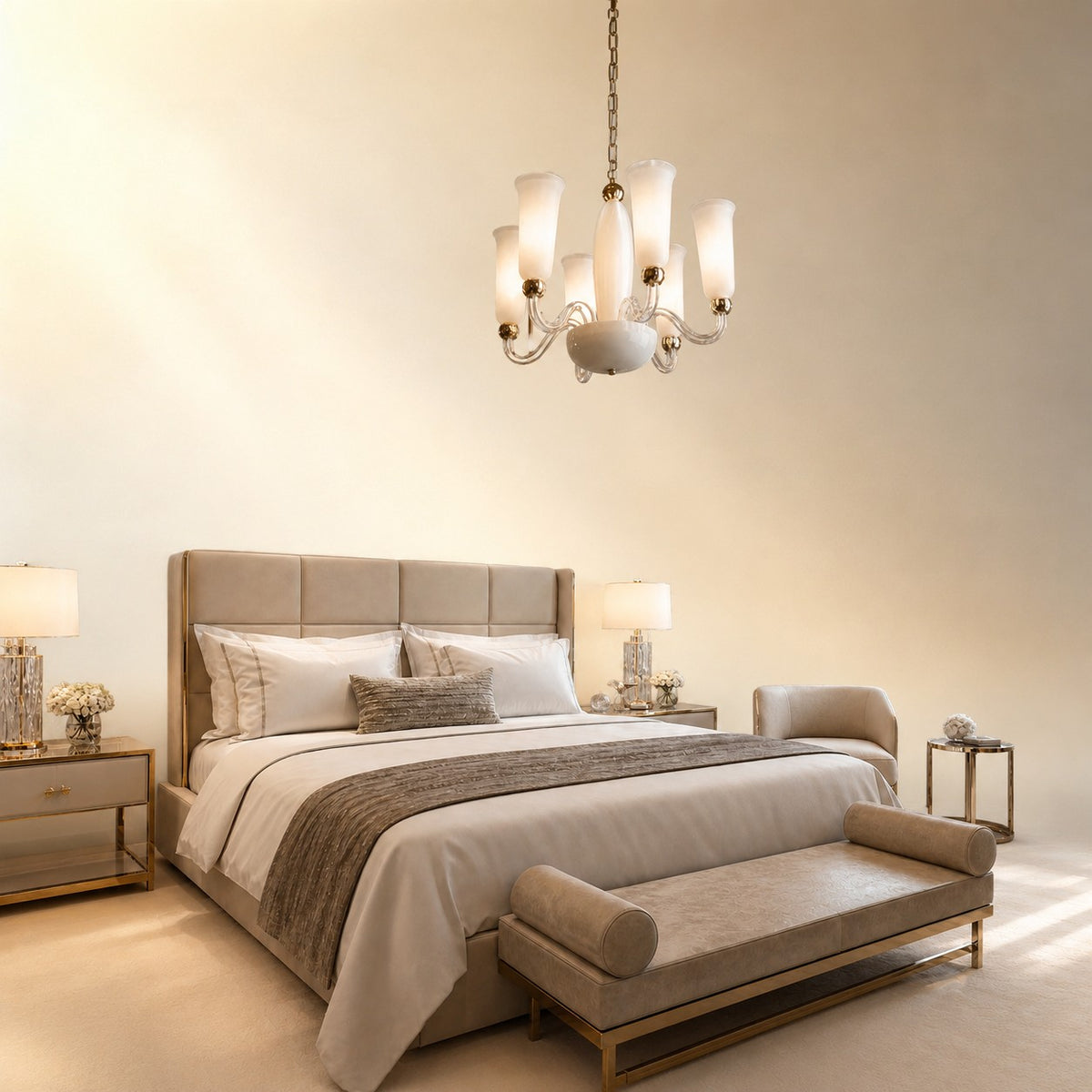 Paevan Modern Glass Pendant Light 24"