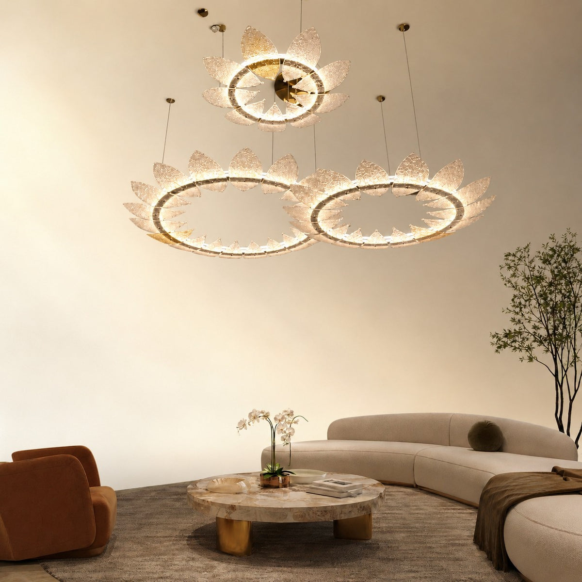 Pelvin Modern Chandelier Large Foyer 39"