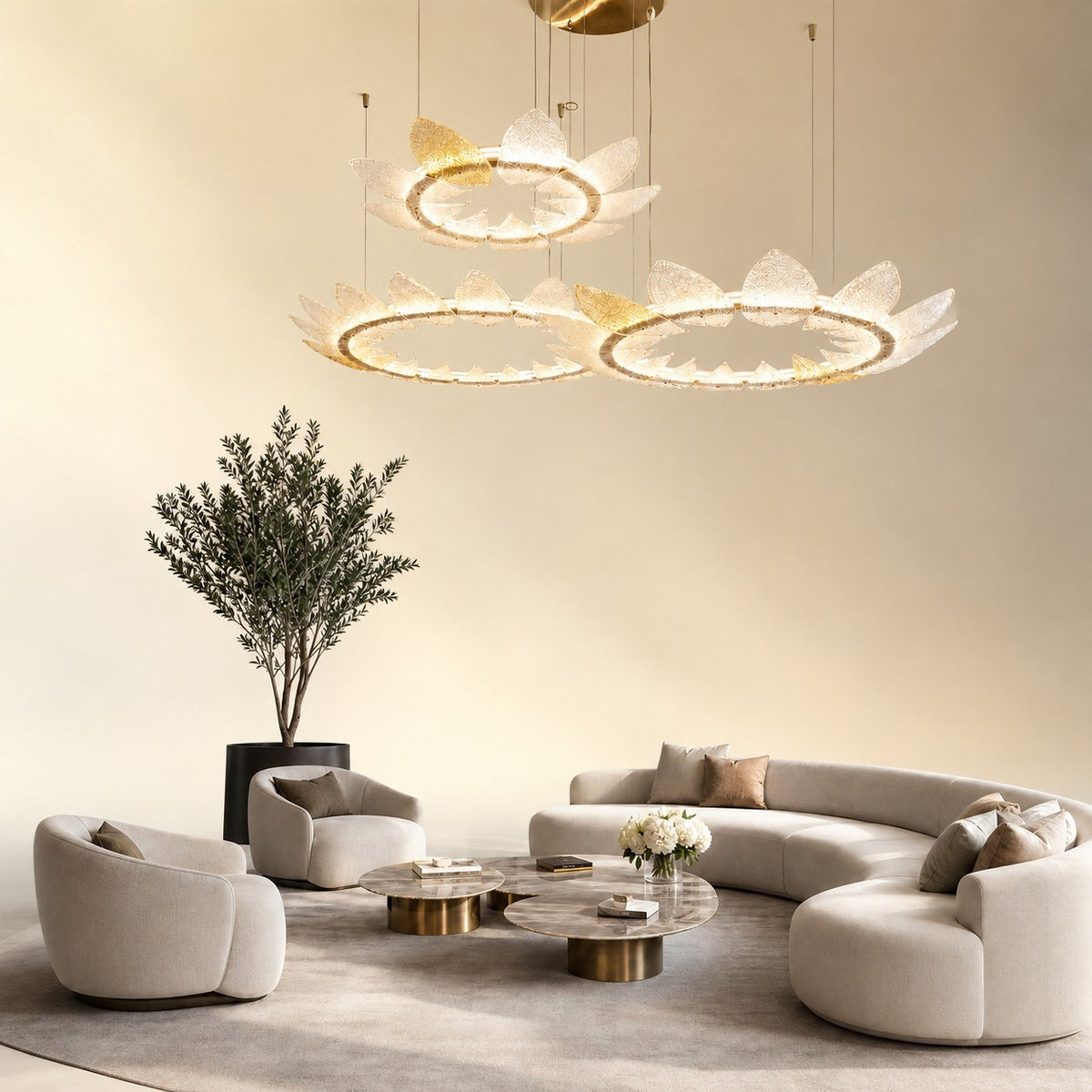 Pelvin Modern Chandelier Large Foyer 39"