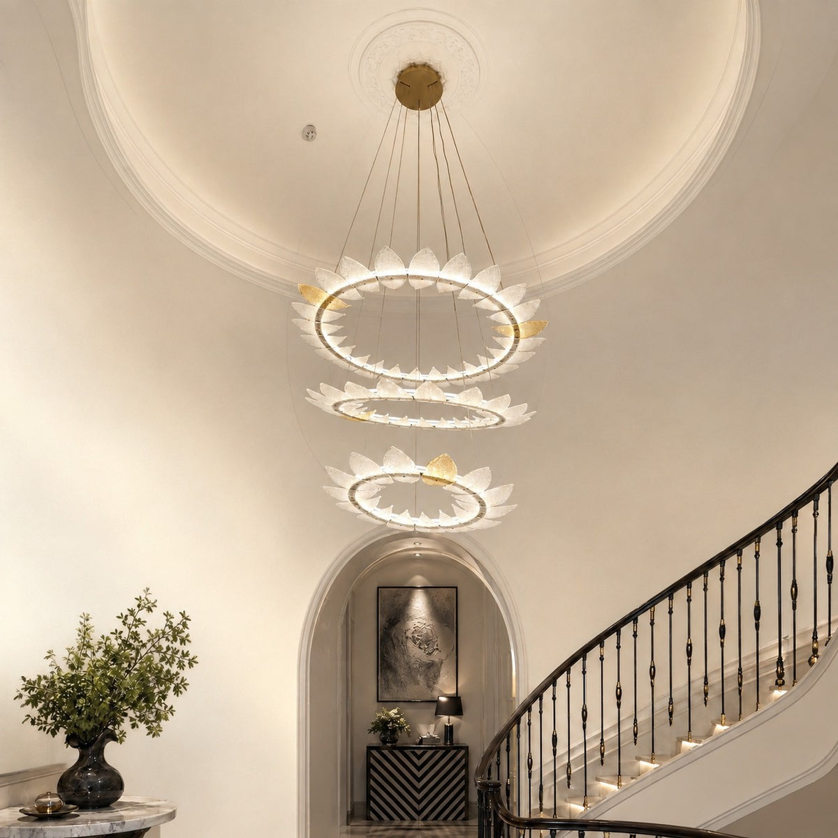 Pelvin Modern Foyer Large Ring Chandelier