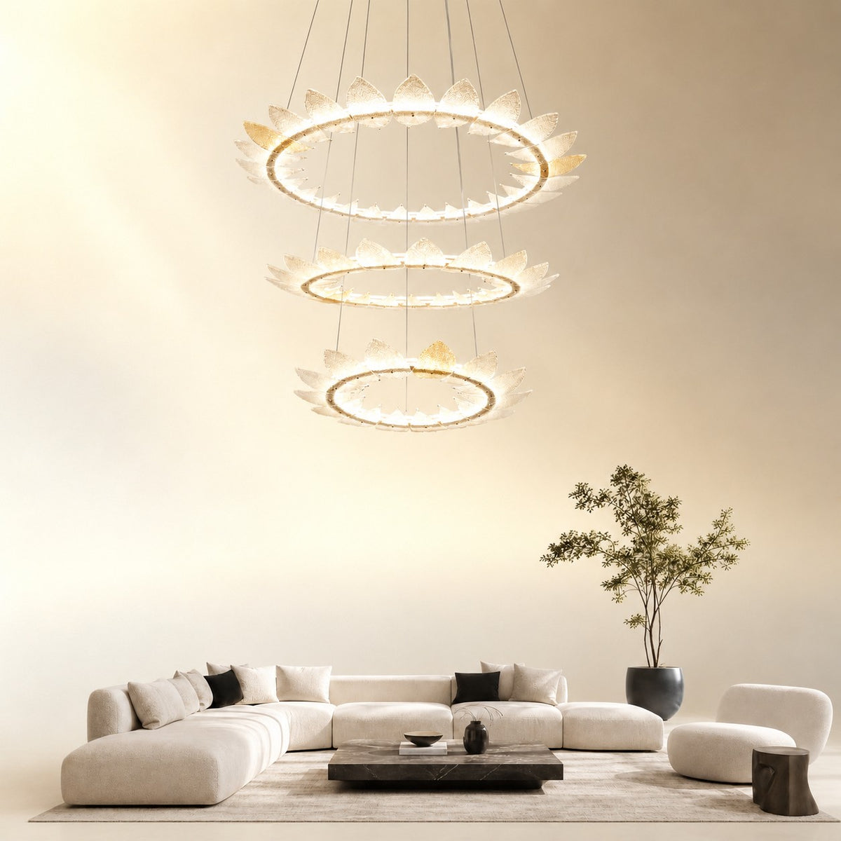 Pelvin Modern Foyer Large Ring Chandelier