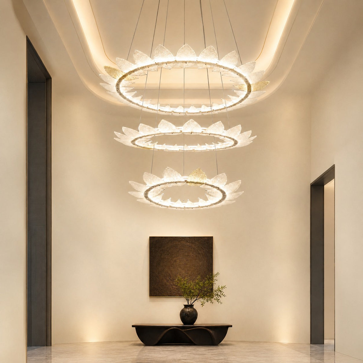 Pelvin Modern Foyer Large Ring Chandelier