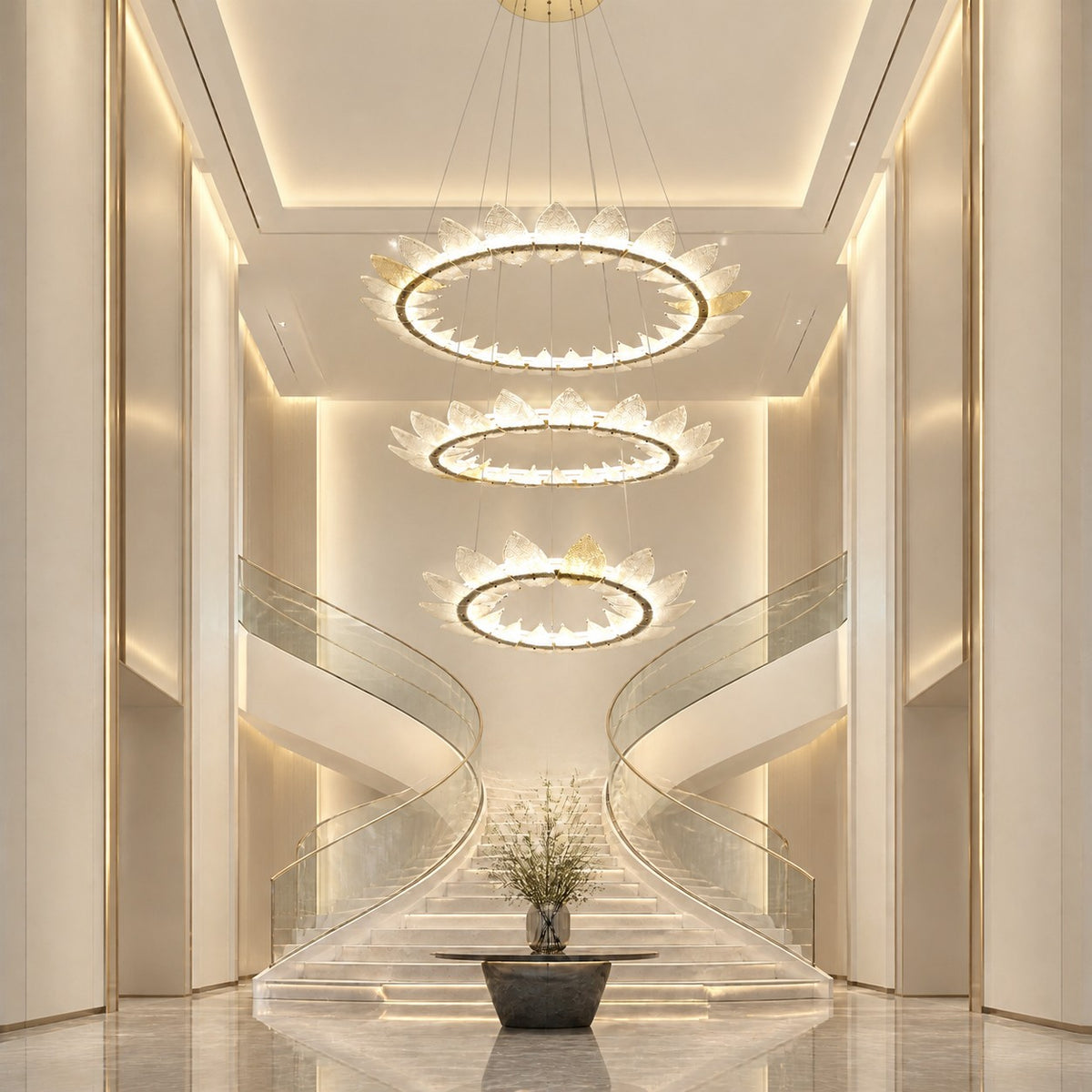 Pelvin Modern Foyer Large Ring Chandelier