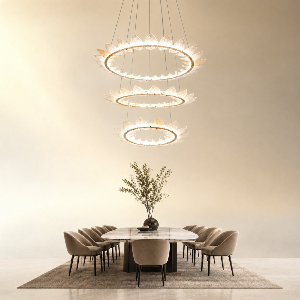 Pelvin Modern Foyer Large Ring Chandelier