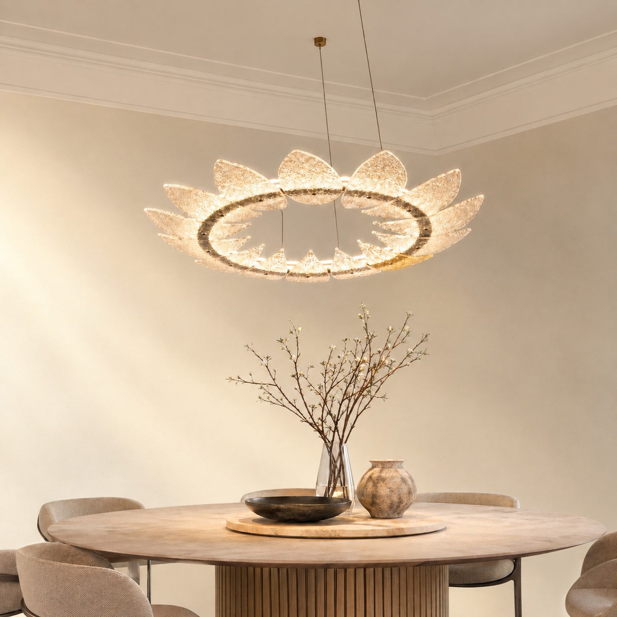 Pelvin Modern Glass Ring Chandelier