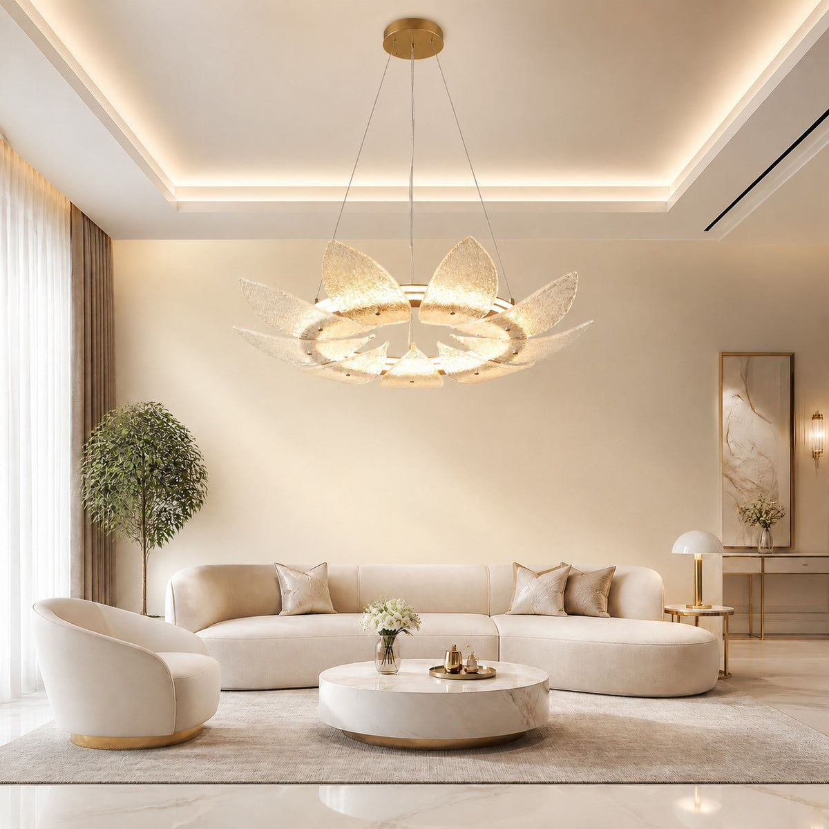 Pelvin Modern Glass Ring Chandelier