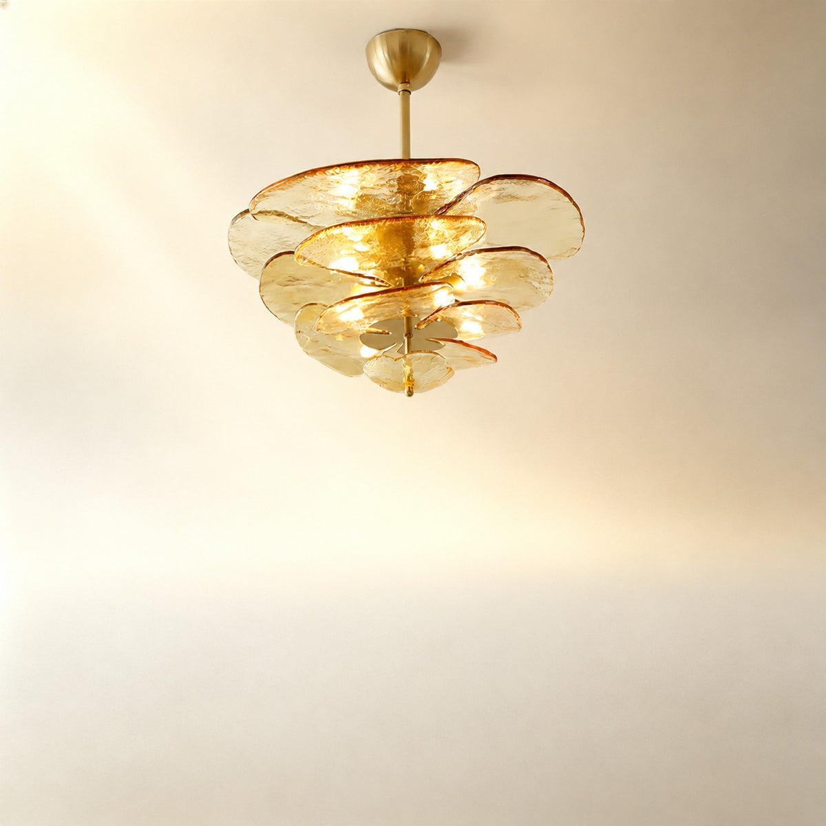 Petals Gold Murano Chandelier