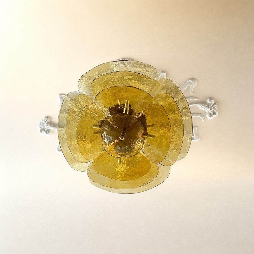 Petals Gold Murano Chandelier