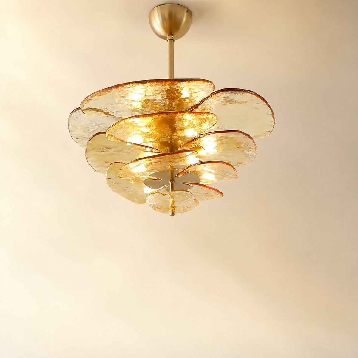 Petals Gold Murano Chandelier