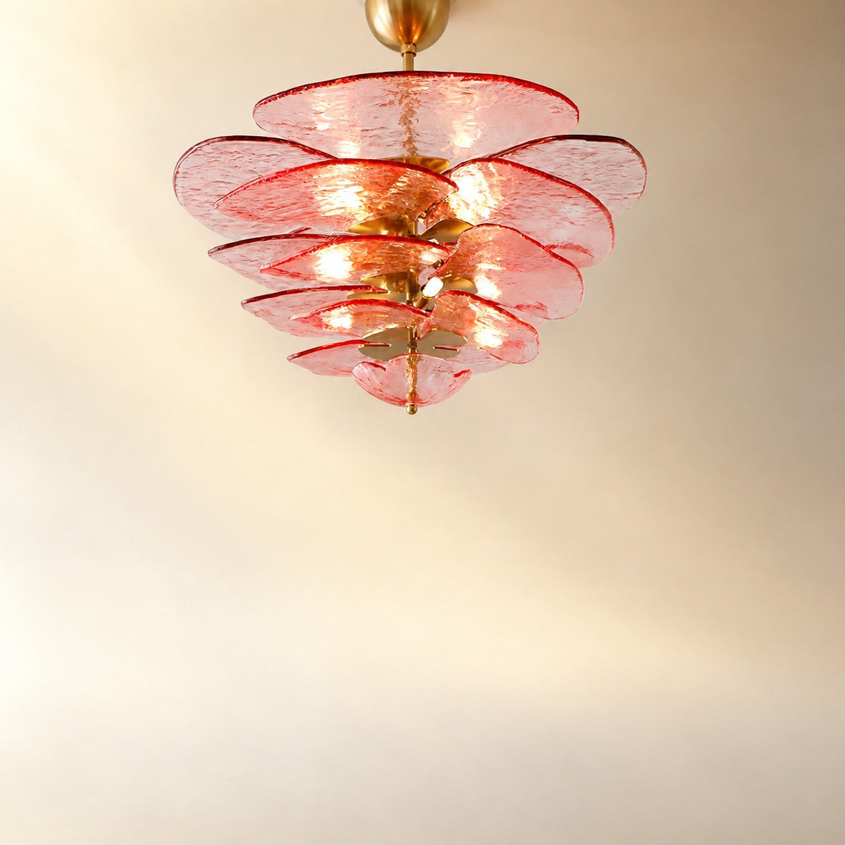 Petals Gold Murano Chandelier