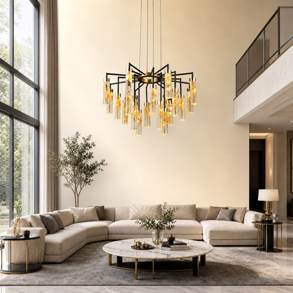 Phoenix Tree Modern Sculptural Ring Chandelier