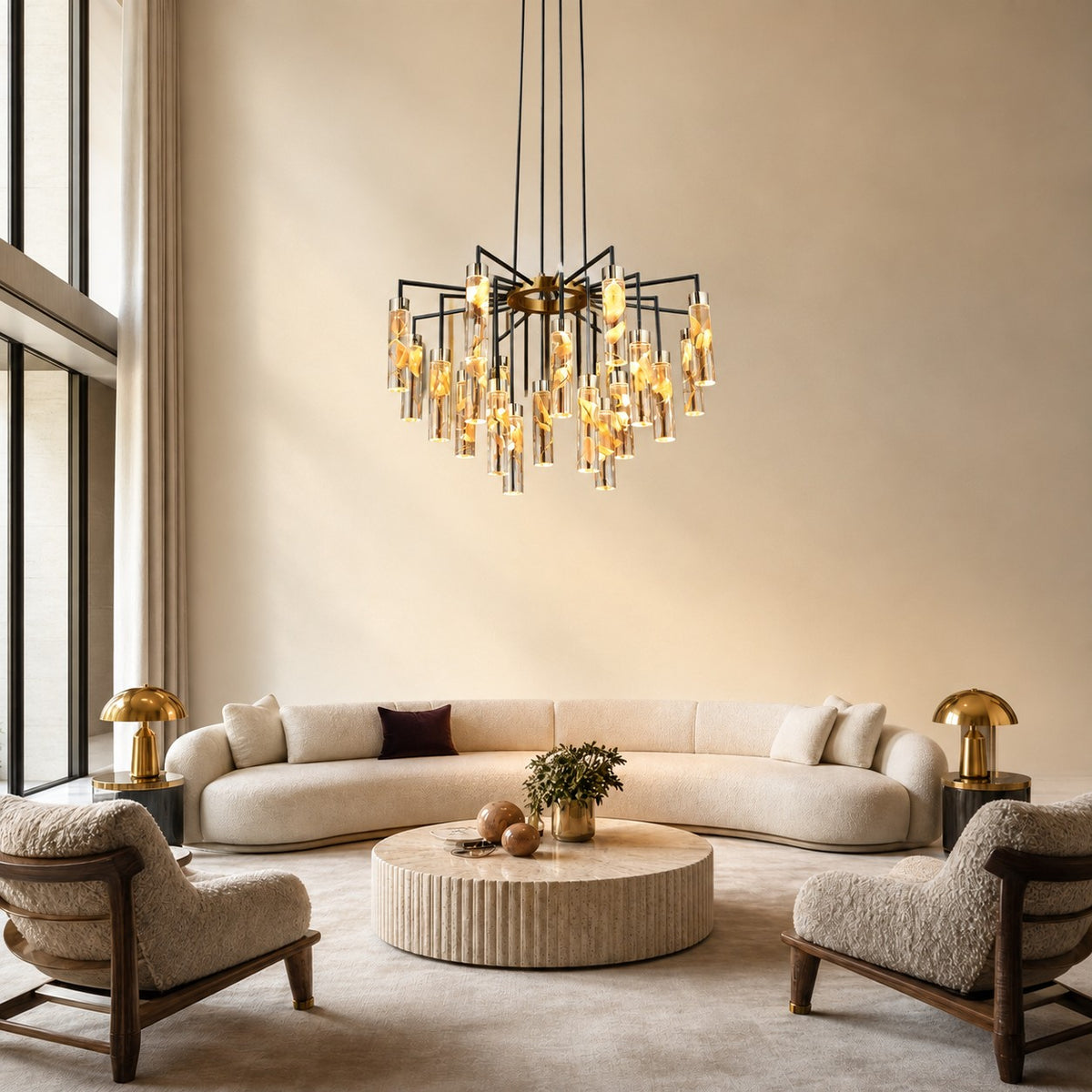 Phoenix Tree Modern Sculptural Ring Chandelier