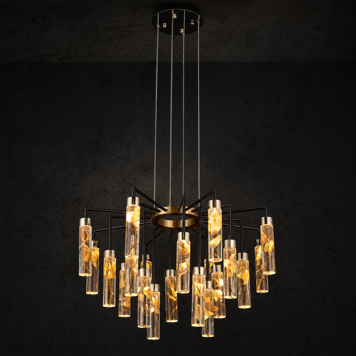 Phoenix Tree Modern Sculptural Ring Chandelier