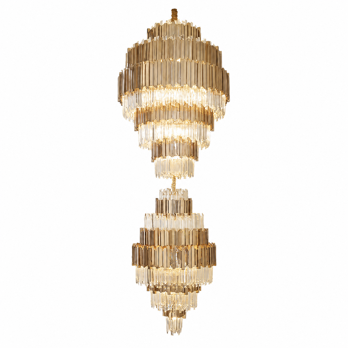 Pioggia Crystal Duo Chandelier