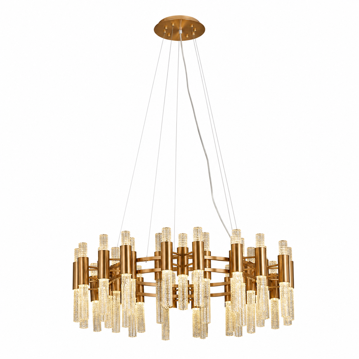 Brass Halo Chandelier