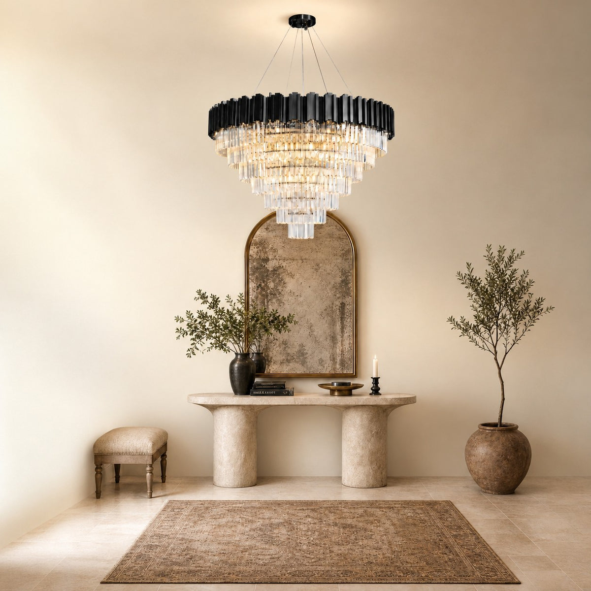 Preston Crystal Round Chandelier 39.4"D