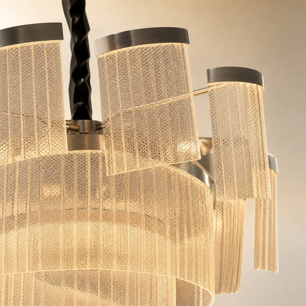 Prismata Crystal Modern Sculptural Ring Chandelier