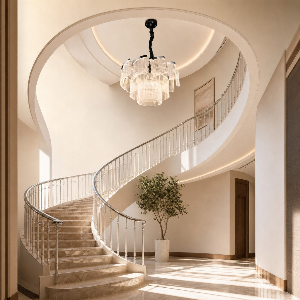 Prismata Crystal Modern Sculptural Ring Chandelier