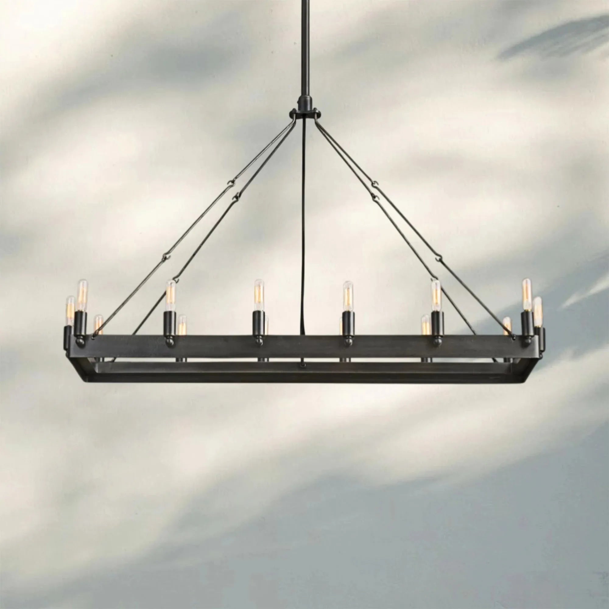 Celestine Vintage Filament Rectangular Chandelier