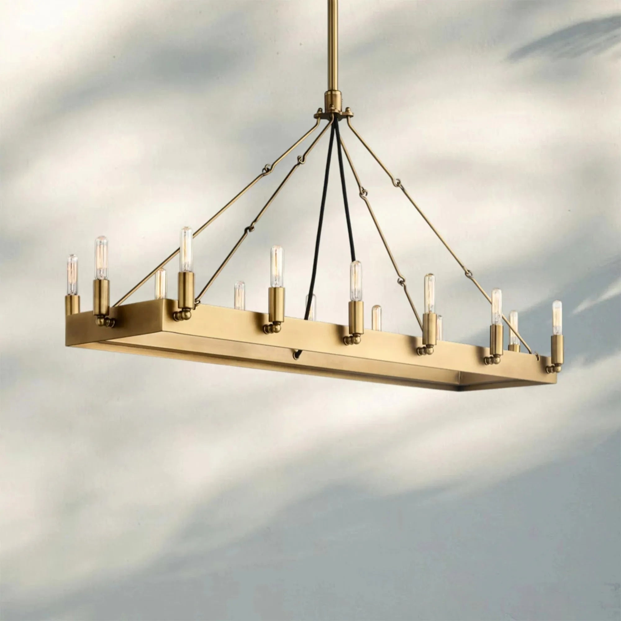 Celestine Vintage Filament Rectangular Chandelier