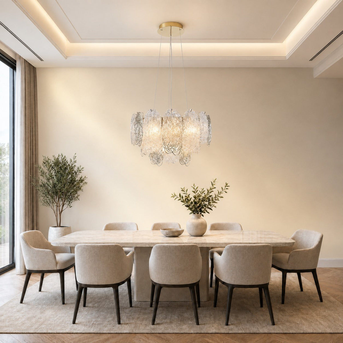 Pryvin Artisan Glass Round Chandelier