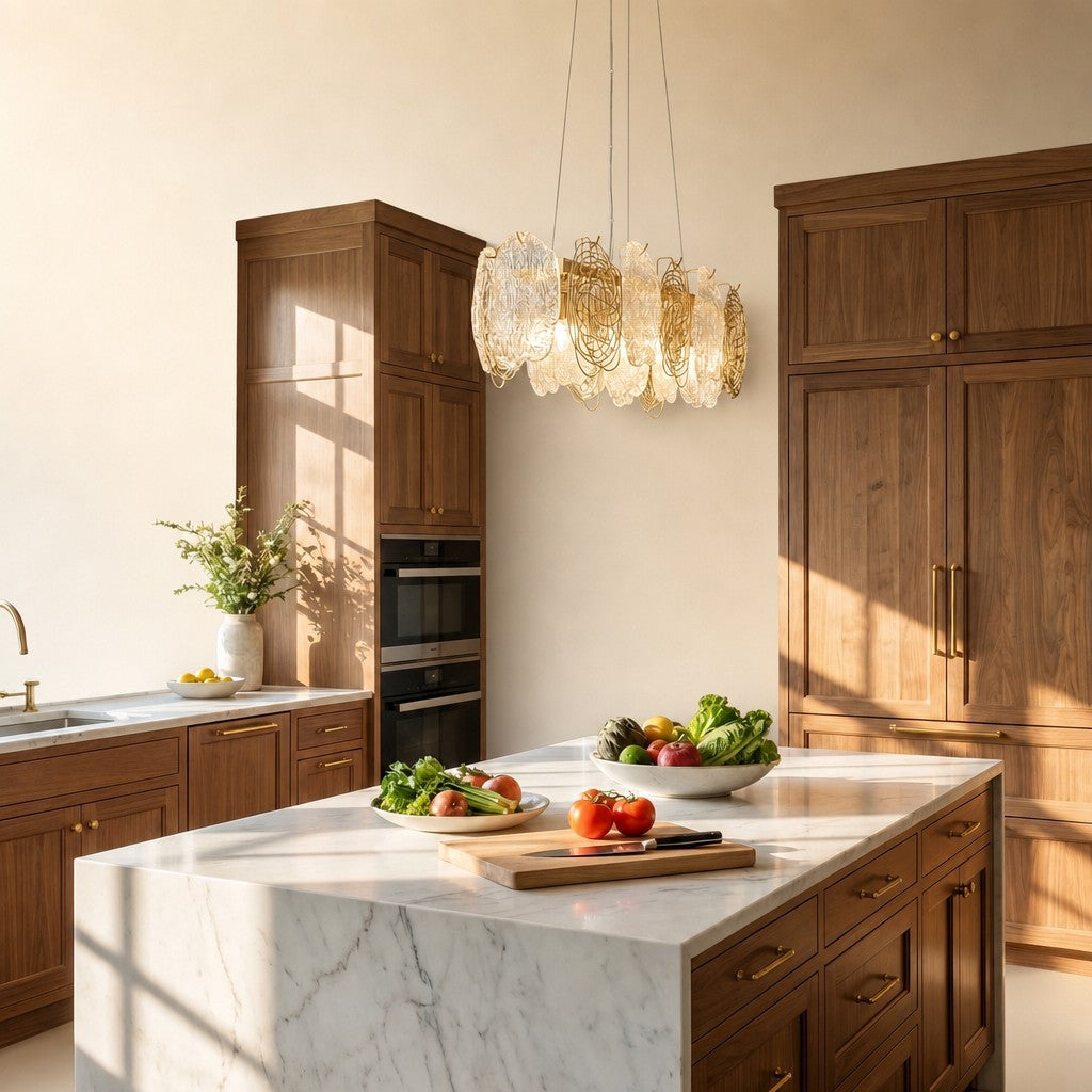 Pryvin Artisan Glass Round Chandelier