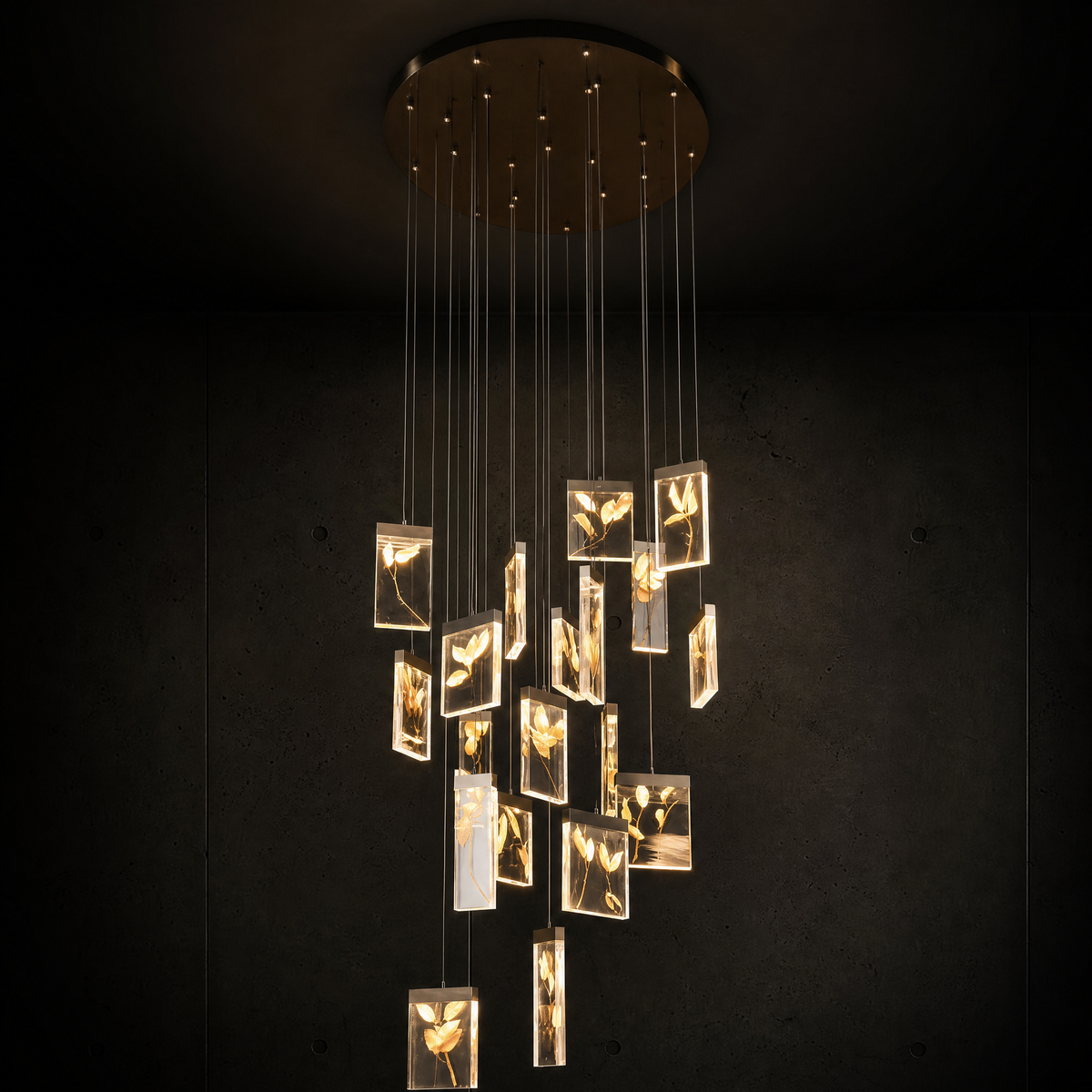 Purple Mountain Modern Sculptural Pendant Light