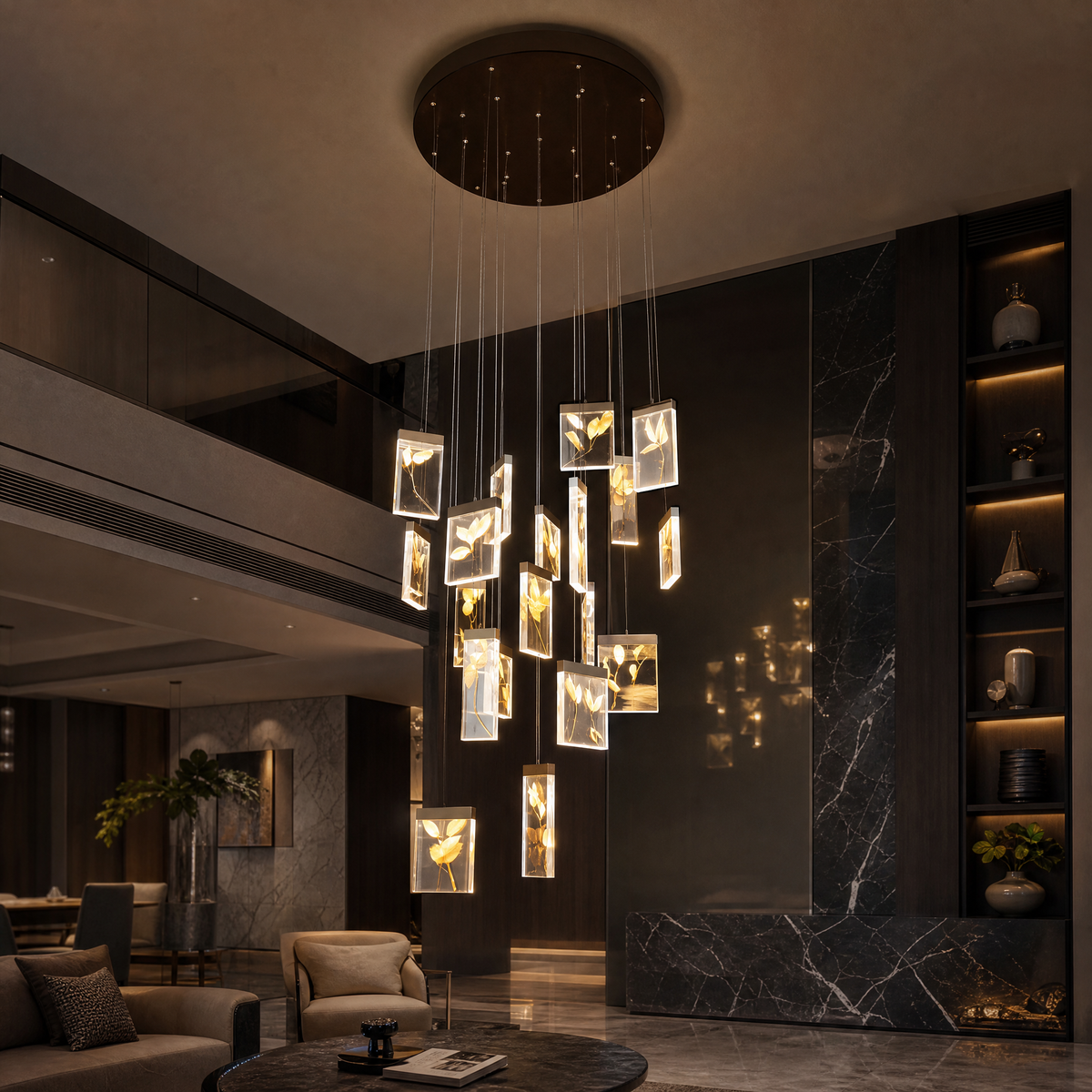 Purple Mountain Modern Sculptural Pendant Light