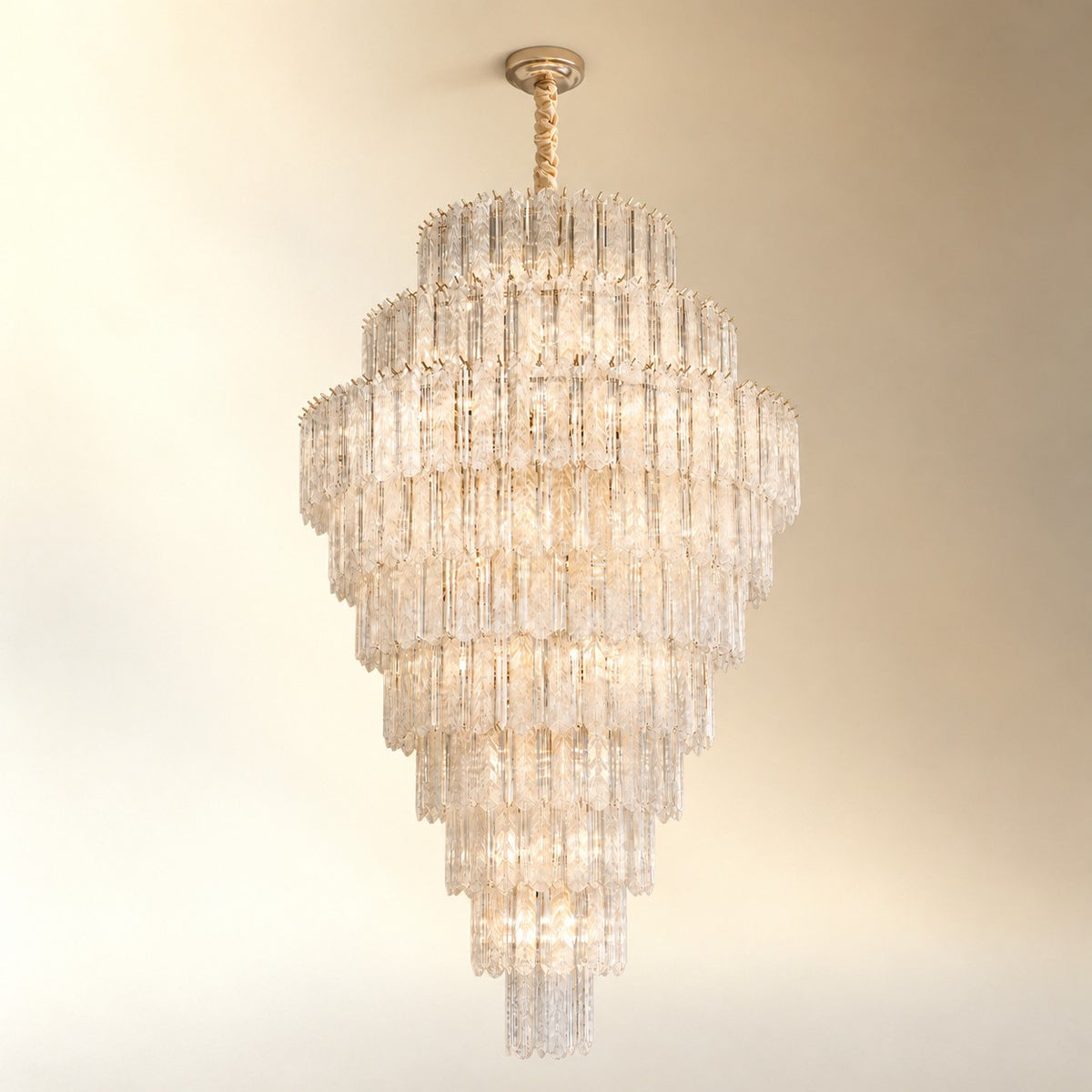 Quadro Glass Rod Crown Chandelier