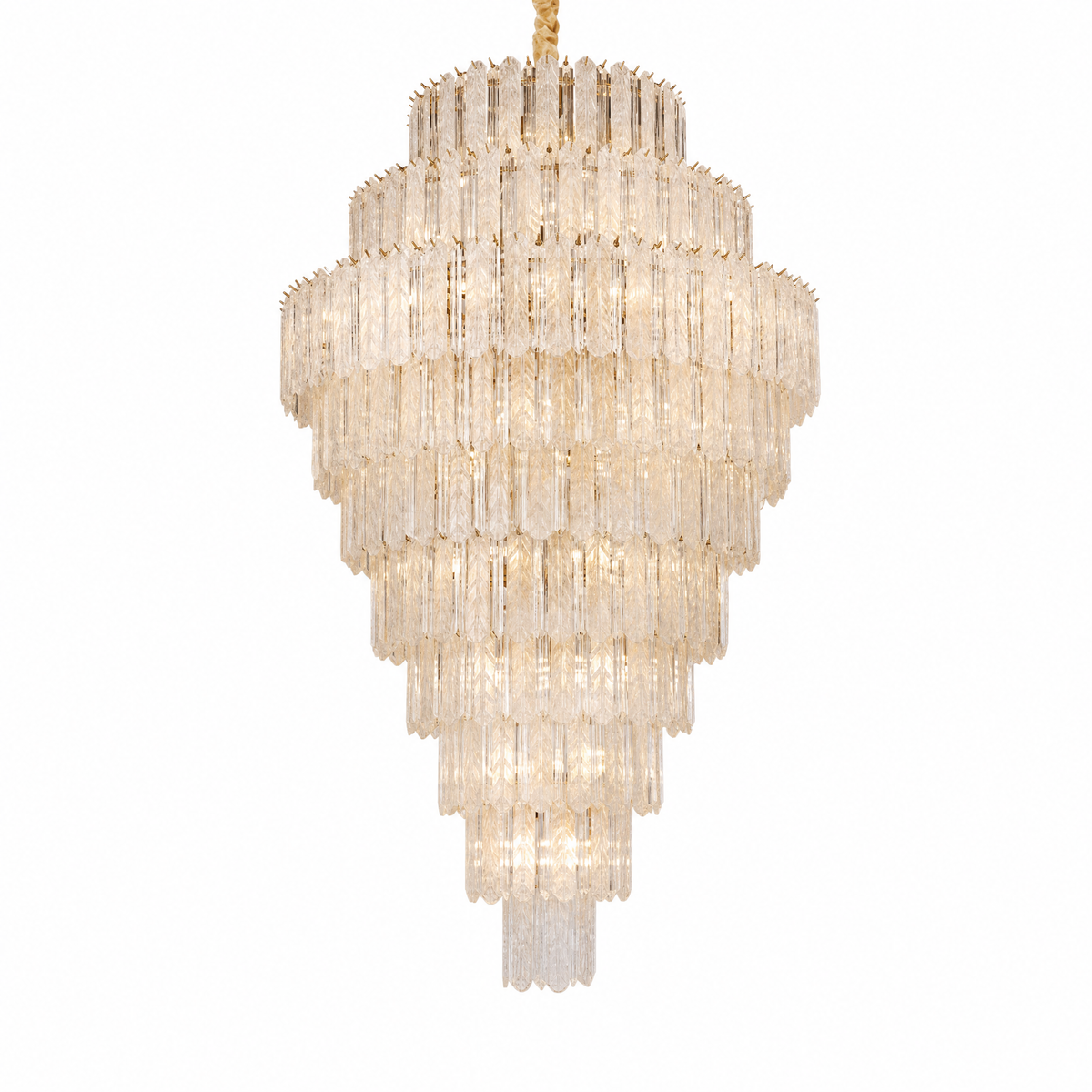 Quadro Glass Rod Crown Chandelier