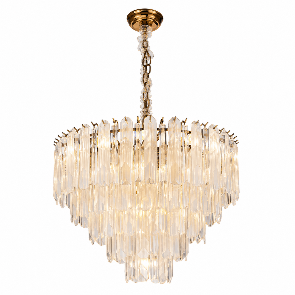 Quadro Glass Rod Halo Chandelier