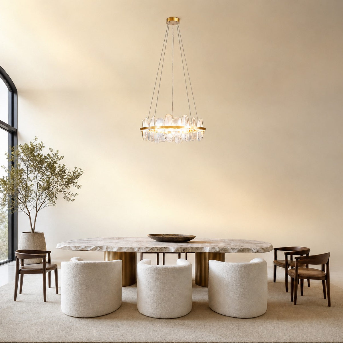 Quenor Handblown Glass Petal Chandelier